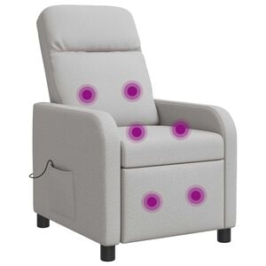 vidaXL Fauteuil de massage inclinable Gris nuage Tissu
