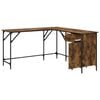 vidaXL Bureau chêne fumé 141x141x75 cm bois d'ingénierie