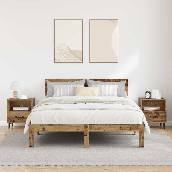 vidaXL Cabinet de chevet 2 pcs Bois ancien 40 x 35 x 47.5 cm