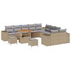 vidaXL Ensemble de canap&eacute; de jardin 13 pcs Beige polyrotin