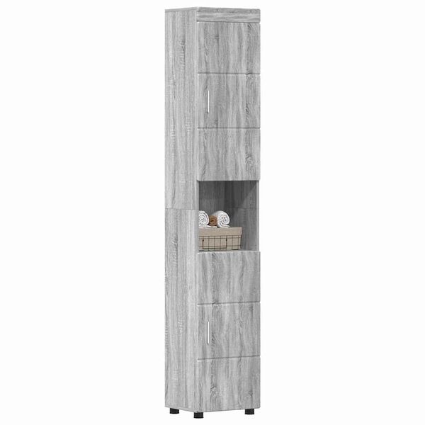 vidaXL Ensemble d'armoire de salle de bain TULUM Gris Sonoma