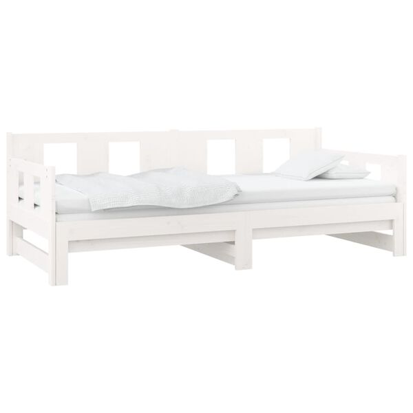 vidaXL Lit coulissant sans matelas blanc 2x(80x200)cm