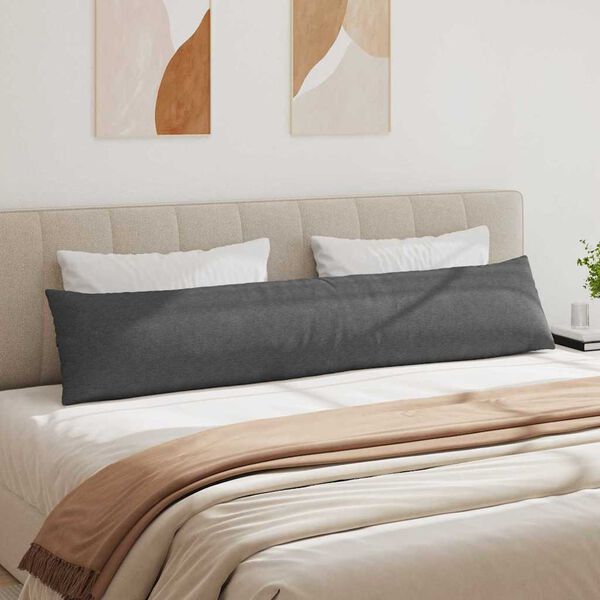 vidaXL Coussins de canapé 2 pcs Gris foncé 200 x 40 cm