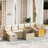 vidaXL Salon de jardin avec coussins 8 pcs beige r&eacute;sine tress&eacute;e
