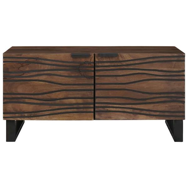 vidaXL Table basse Marron et Noir 80 x 50 x 40 cm Bois d'acacia massif