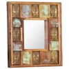 vidaXL Miroir avec rev&ecirc;tement Bouddha 50x50 cm Bois de r&eacute;cup&eacute;ration