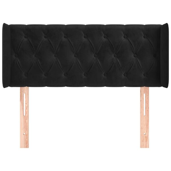 vidaXL T&ecirc;te de lit avec oreilles Noir 103x16x78/88 cm Velours