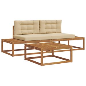 vidaXL Ensemble de canap&eacute;s d'ext&eacute;rieur 3 Pi&egrave;ce Naturel et Beige