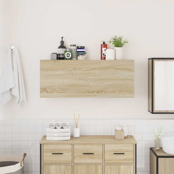 vidaXL Armoire murale de bain ch&ecirc;ne sonoma 100x25x40cm bois ing&eacute;nierie