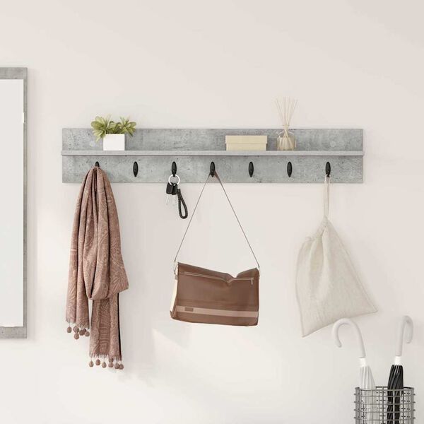 vidaXL Porte-manteau mural Montage mural Gris b&eacute;ton 100 x 10,5 x 18 cm