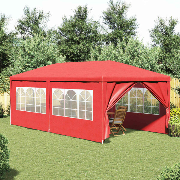 vidaXL Tente de f&ecirc;te avec mur Rouge 600 x 300 x 255 cm PE et acier