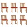 vidaXL Chaises de jardin lot de 6 avec coussins Bois de teck massif