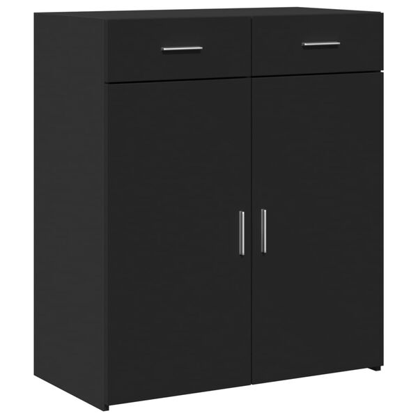 vidaXL Buffet noir 80x42,5x93 cm bois d'ing&eacute;nierie