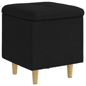 vidaXL Pouf de rangement avec coussin Noir 40 x 40 x 45 cm tissu