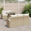 vidaXL Ensemble de canap&eacute; de jardin 6 pcs Beige Poly Rattan