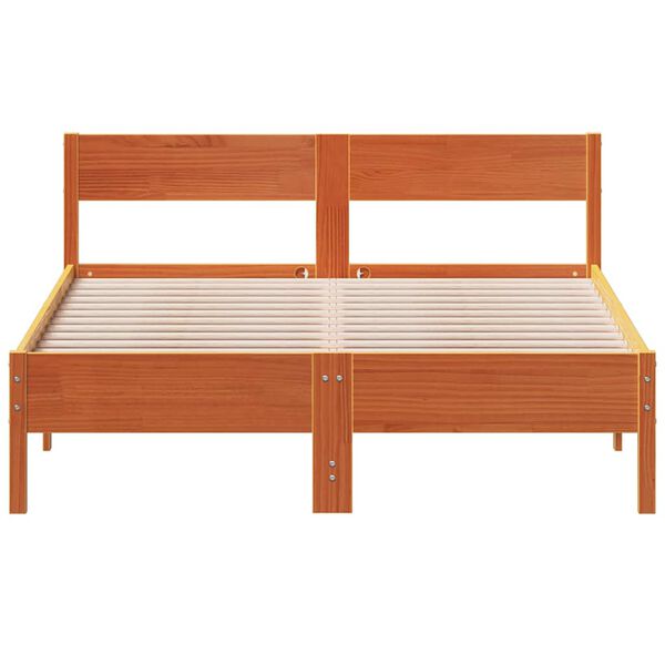 vidaXL Cadre de lit sans matelas cire marron 160x200cm bois pin massif