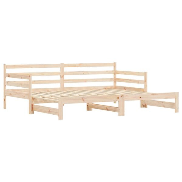 vidaXL Lit de jour et lit gigogne sans matelas 90x200 cm bois massif