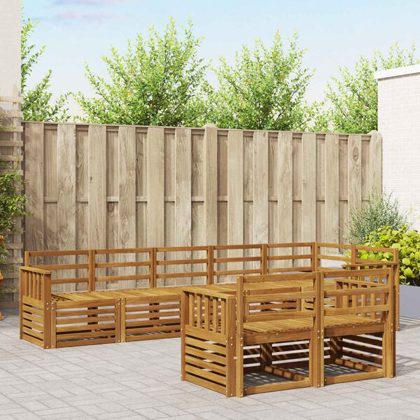vidaXL Ensembles de canap&eacute;s 8 pcs Naturel Bois d'Acacia Massif