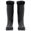 vidaXL Bottes de pluie avec chaussettes amovibles noir taille 43 PVC