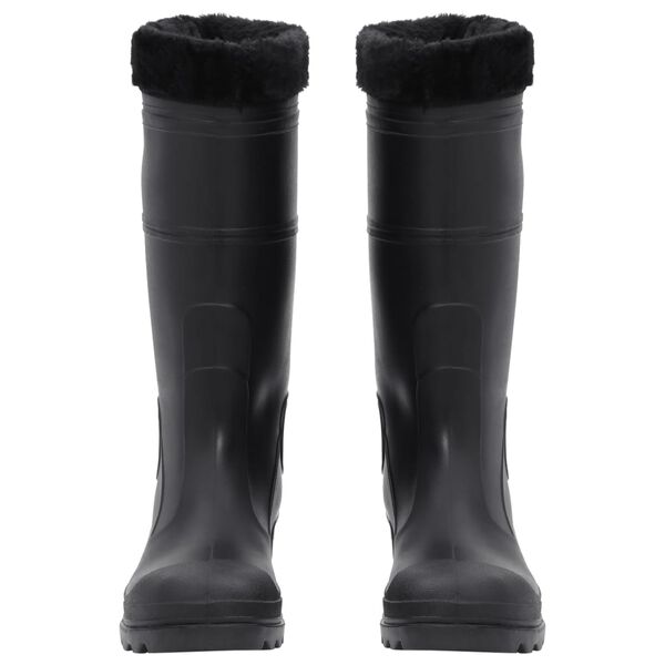 vidaXL Bottes de pluie avec chaussettes amovibles noir taille 43 PVC