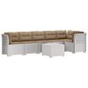 vidaXL Canap&eacute; de Jardin 6 Places avec Coussins Aspect Rattan PP Blanc