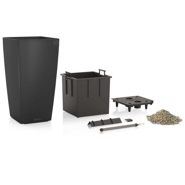 LECHUZA Jardini&egrave;re Cubico Color 30 ALL-IN-ONE ardoise 13138