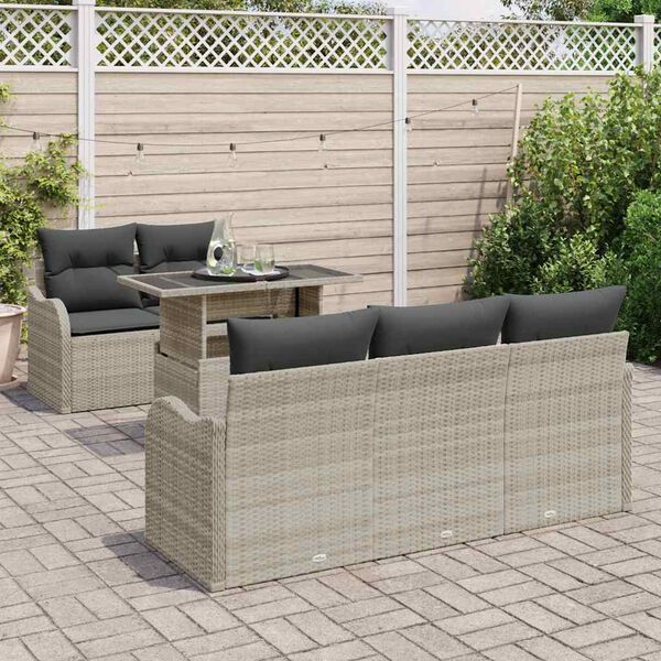 vidaXL Ensemble de canapé de jardin 6 pcs Gris clair 100 x 55 x 73 cm