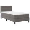 vidaXL Lit &agrave; ressorts avec matelas Gris 90 x 190 cm Simili cuir