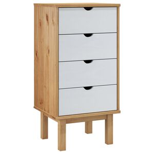 vidaXL Commode OTTA marron et blanc 45x39x90 cm bois de pin massif