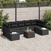 vidaXL Ensemble de canap&eacute; de jardin avec coussin 8 pcs Noir polyrotin