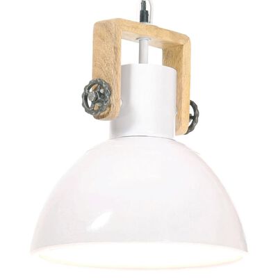 vidaXL Lampe suspendue industrielle 25 W Blanc Rond 30 cm E27