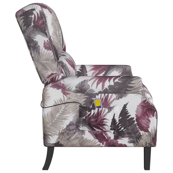 vidaXL Fauteuil inclinable de massage Motif à fleurs Tissu