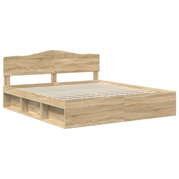 vidaXL Cadre de lit Sonoma 200 x 200 cm Bois de pin massif