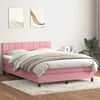 vidaXL Sommier &agrave; lattes de lit avec matelas rose 160x220 cm velours