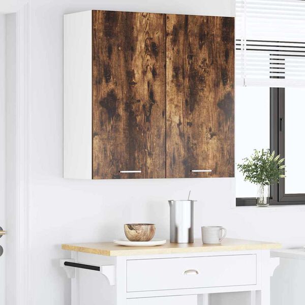 vidaXL Armoire suspendue avec stockage Riga Ch&ecirc;ne fum&eacute; 80 x 31 x 80 cm