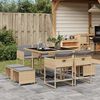 vidaXL Ensemble &agrave; manger de jardin et coussins 9 pcs m&eacute;lange beige