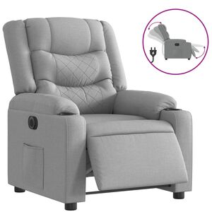 vidaXL Fauteuil inclinable &eacute;lectrique Gris clair Tissu