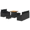 vidaXL Ensemble de canap&eacute; de jardin 8 pc Noir polyrotin