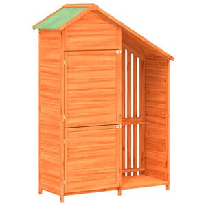 vidaXL Abri &agrave; outils de jardin marron 120x53,5x170 cm bois massif pin