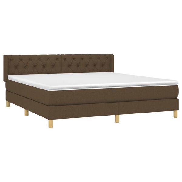 vidaXL Sommier &agrave; lattes de lit avec matelas Marron fonc&eacute; 160x200 cm