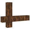 vidaXL Unités murales TV 5 pcs chêne fumé bois d'ingénierie