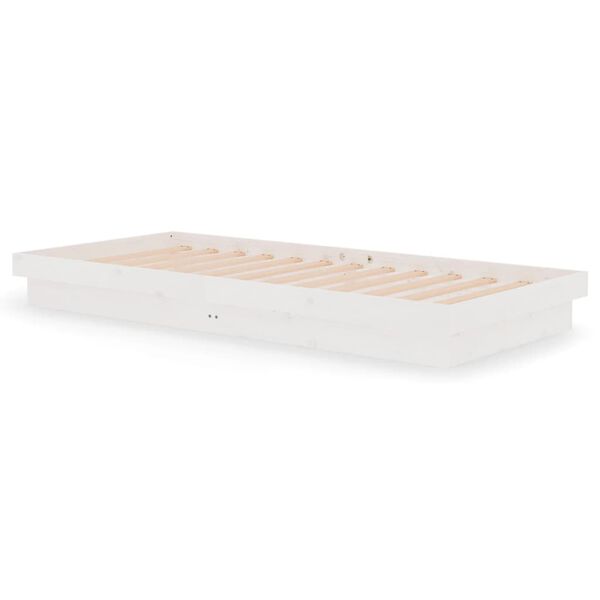 vidaXL Cadre de lit Blanc Bois massif 90x200 cm