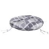 vidaXL Coussin rond motif &agrave; carreaux gris &Oslash; 60 x11 cm tissu oxford