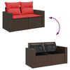 vidaXL Salon de jardin avec coussins 5 pcs marron r&eacute;sine tress&eacute;e