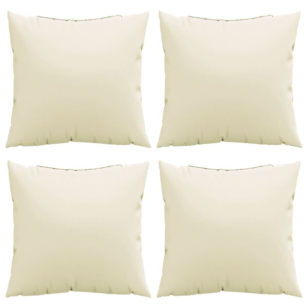 vidaXL Coussins de canapé lot de 4 crème 40x40 cm tissu
