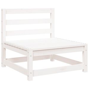 vidaXL Canap&eacute; central de jardin blanc bois de pin massif