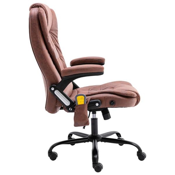 vidaXL Chaise de bureau de massage marron clair similicuir daim
