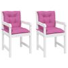 vidaXL Coussins de chaise de jardin &agrave; dossier bas lot de 2 rose
