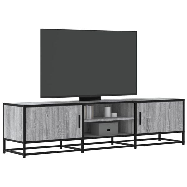 vidaXL Meuble TV sonoma gris 160x35x41 cm bois d'ing&eacute;nierie et m&eacute;tal