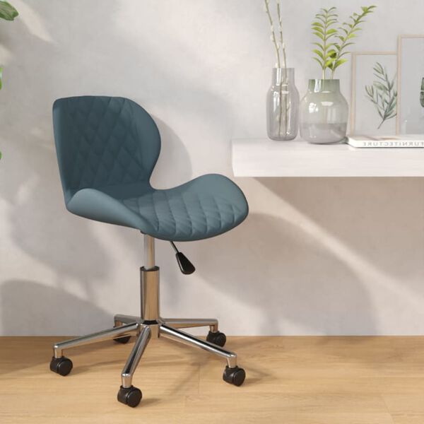 vidaXL Chaise pivotante de salle &agrave; manger Bleu Velours